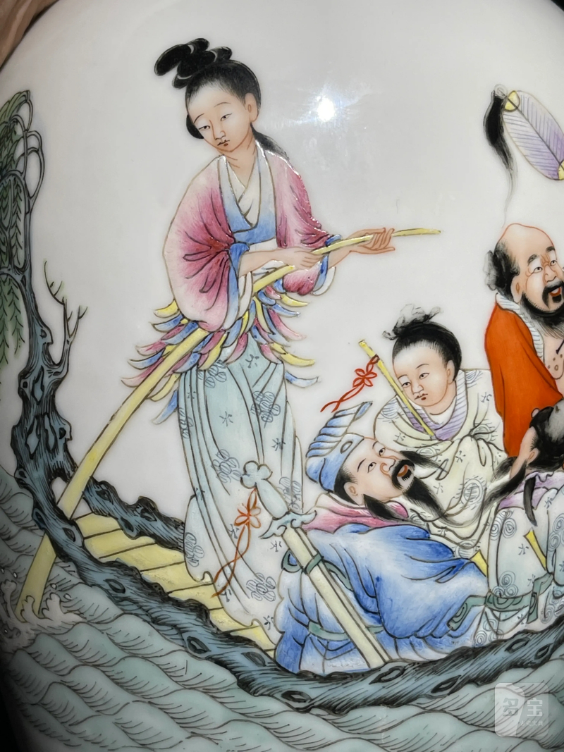 民国 粉彩八仙纹观音瓶 - 图7